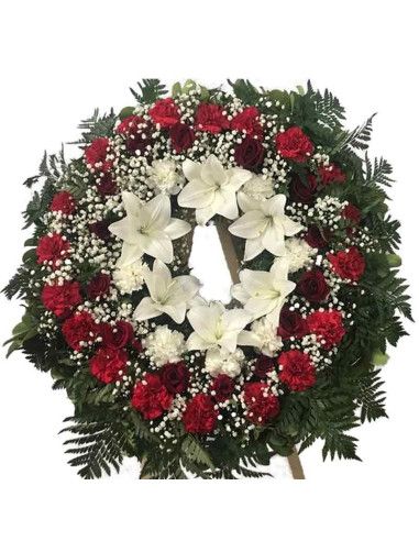 «Leonor» Funeral Wreath · Red Roses & Lilies | Mallorca