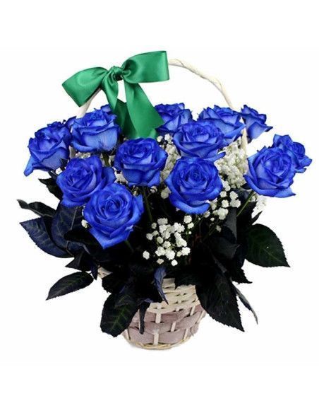 Blue Roses Basket «Alejandría» | Mallorca
