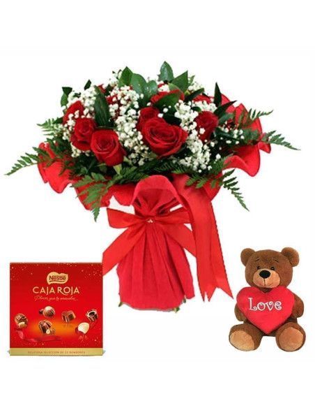 Pack Amor Mediano · Rosas, Bombones y Peluche | Mallorca