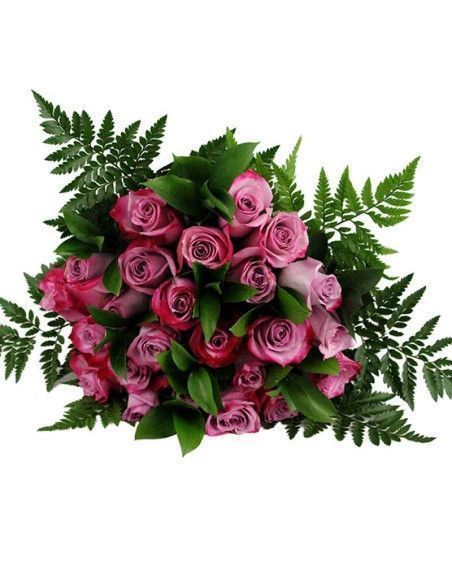 Bouquet of deep purple roses (from 19 to 25 roses) - Florist Mallorca