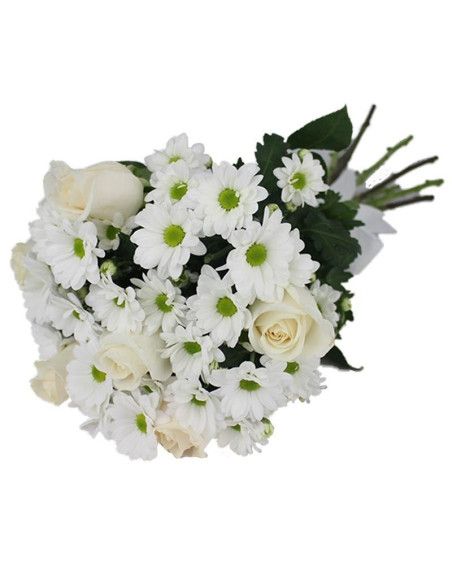 Ramo de Crisantemos y Rosas Blancas | Floristería Mallorca