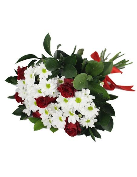 Bouquet of red roses and chrysanthemums - Florist Mallorca