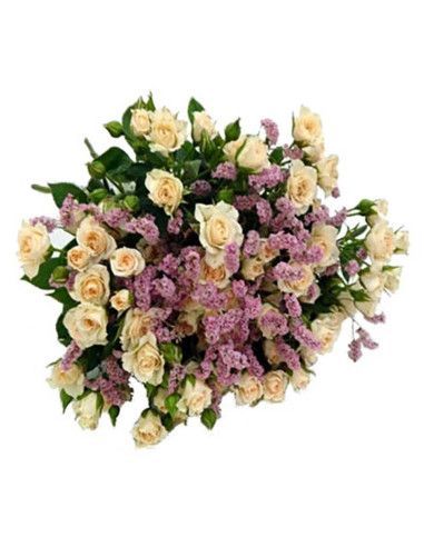 Bouquet of pitimini roses and statice - Majorca florist