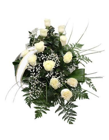 Корзина белых роз - Майорка флорист