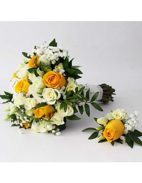 Ramo de novia rosas amarillas - Floristería Mallorca
