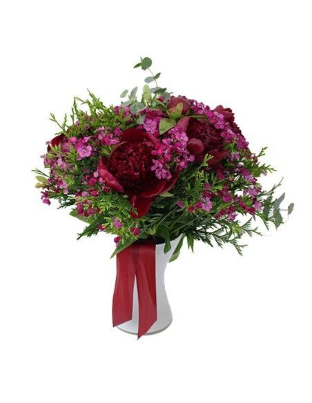 Blumenstrauß aus roten Pfingstrosen - Florist Mallorca