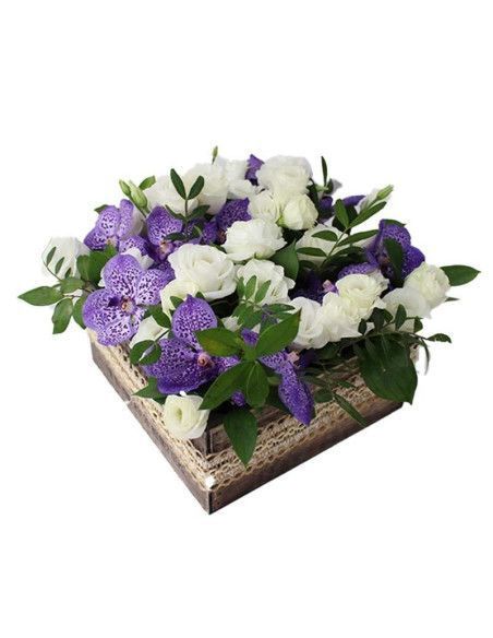 Caja de Flores Orquídeas y Lisianthus | Floristería Mallorca