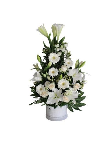 Caja de Flores Blancas Lucía | Floristería Mallorca