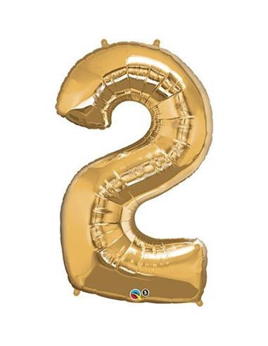 Гелиевый шар "2" из золота и серебра - Майорка Флорист