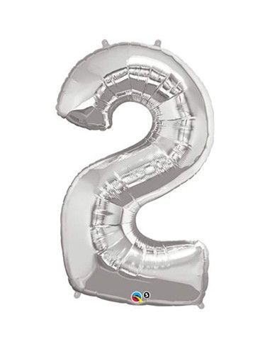 Гелиевый шар "2" из золота и серебра - Майорка Флорист
