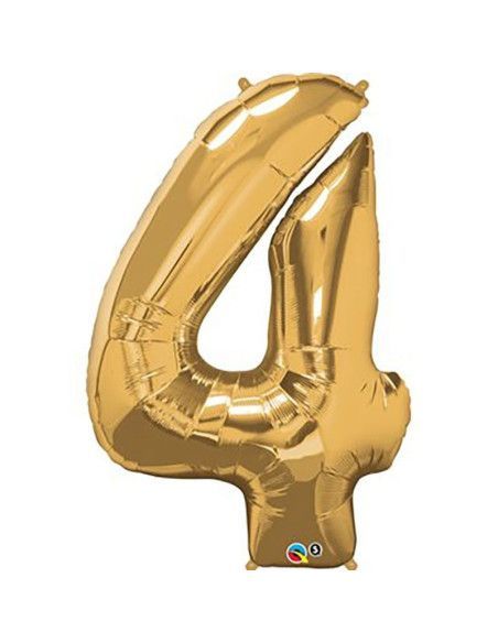Гелиевый шар "4" из золота и серебра - Майорка Флорист