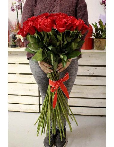 50 rosas tallo 90 cm - floristería Mallorca