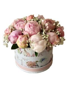 Коробка из 15 пионов - флорист Майорка