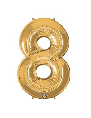 Гелиевый шар "8" из золота и серебра - Майорка Флорист