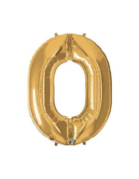 Heliumballon "0" in Gold und Silber - Mallorca Florist