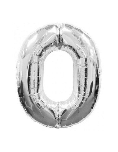 Heliumballon "0" in Gold und Silber - Mallorca Florist
