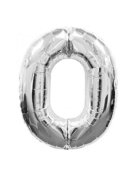 Helium balloon "0" in gold and silver - Mallorca Florist