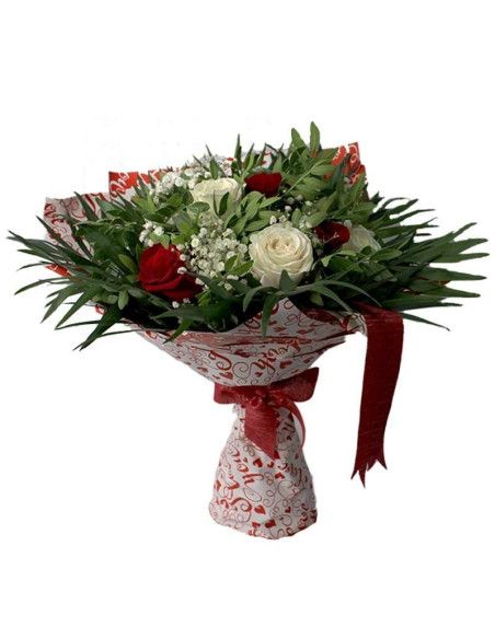 Strauß roter und weißer Rosen von 6 bis 25 | Florist auf Mallorca