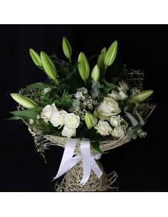 Bouquet "magnificent seville" roses and lilies - Mallorca Florist