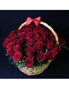 Panier de roses rouges | Floristería Mallorca