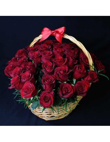 Panier de roses rouges | Floristería Mallorca