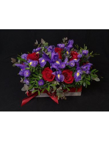 Caja de Madera con Flores Valeria | Floristería Mallorca