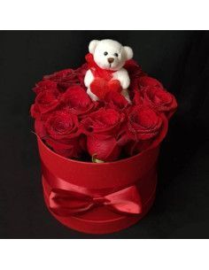 Schachtel Rosen und Teddybär - Mallorca Florist 2