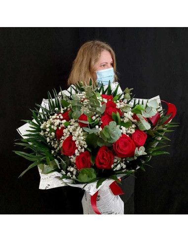 Bouquet de 24 roses rouges (19 à 25) | Livraison à Majorque