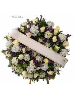 Corona fúnebre de hortensias - Floristería Mallorca