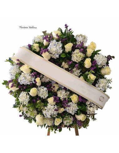 Funeral wreath of hydrangeas - Mallorca Florist