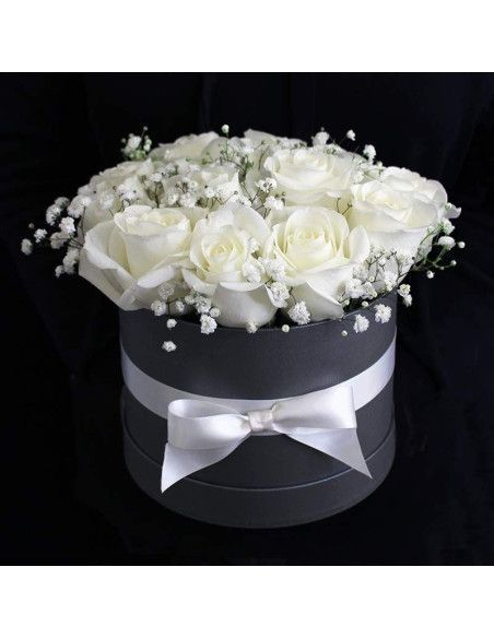 Caja de Rosas Blancas | Floristería Mallorca