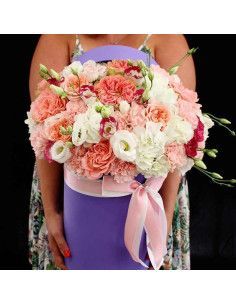 Caja de Flores Tonos Pastel Elisabeth | Floristería Mallorca