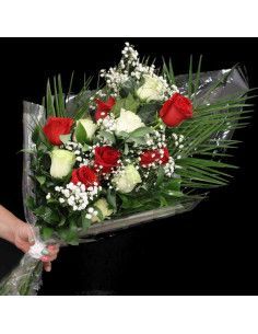 Bouquet de deuil rouge et blanc - Floristería Mallorca