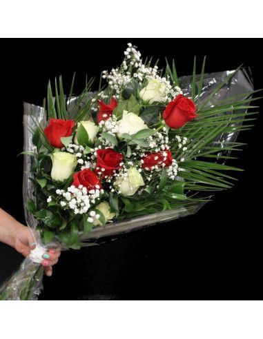 Bouquet de deuil rouge et blanc - Floristería Mallorca