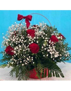Cesta de rosas roja - Floristería Mallorca