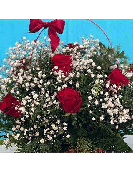 Basket of red roses - Florist Mallorca