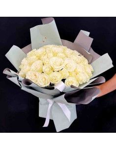 Ramo de rosas blancas xxl ( de 50 a 101 rosas) | Floristería Mallorca