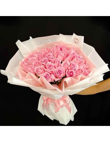 Bouquet of XXL pink roses (from 50 to 101 roses) | Majorca Florist