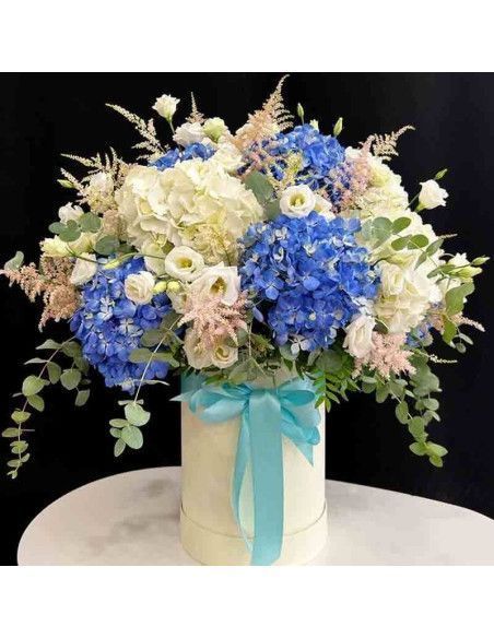 Composition d’hortensias en boîte | Floristería Mallorca