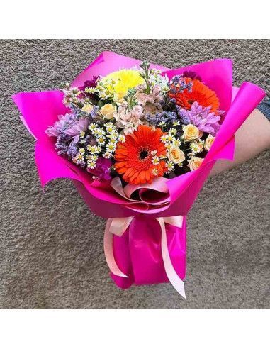 Abwechslungsreicher Blumenstrauß „Sonnenuntergang im Feld“ | Florist Mallorca