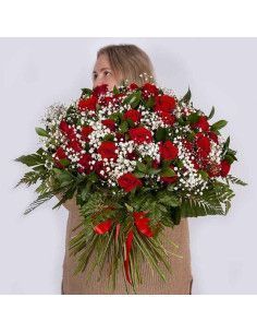 Strauß roter Rosen(26 bis 50 Rosen)