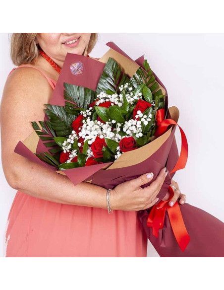 Bouquet of red roses from 12 to 18 roses - Florist Mallorca