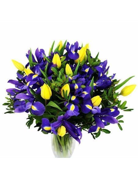 «Cloe» Bouquet · Tulips, Iris & Greenery | Mallorca