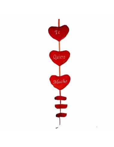 Colgante de 3 Corazones "Te Quiero Mucho" | Floristería Palma