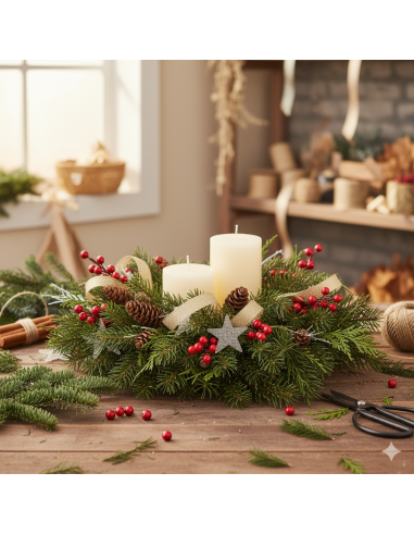 Taller navideño de centros de mesa