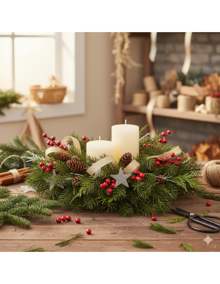 Taller navideño de centros de mesa