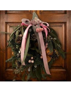 Weihnachts-Türkranz „Pink Elf“ (35 cm) – Palma florist