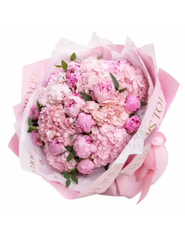 Peonies & Hydrangeas Bouquet Pastel Pink | Mallorca