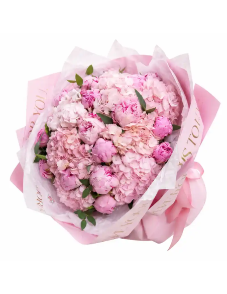 Peonies & Hydrangeas Bouquet Pastel Pink | Mallorca