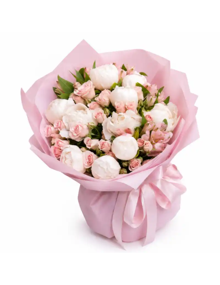Peonies, Spray Roses & Alstroemerias Pastel Pink | Mallorca
